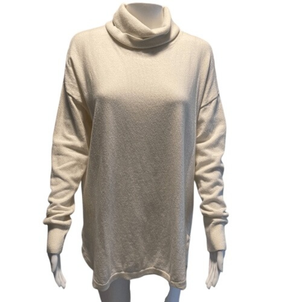 Chelsea28 Cream Pima‎ Cotton Cashmere Turtleneck Sweater Size Large
